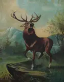 Robert Cleminson, Stag in the Highlands, STAG IN THE HIGHLANDS, oil on canvas