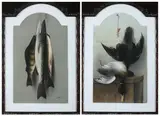 C. Harle, CATCH OF THE DAY and HANGING MALLARDS: TWO WORKS, each signed lower right, Pastel