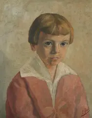 P. Pavot, Portrait of a Child, Oil on canvas