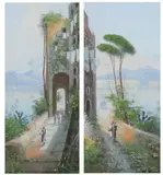 M. Gianni, Bay of Naples, Gouache