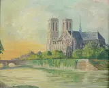 D. Denis, Notre Dame de Paris, Oil on panel