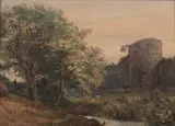James Fahey, Landscape with Castle Ruin, Watercolor