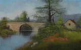 Arched Bridge by Continental School, ARCHED BRIDGE, oil on canvas, offered Apr 2011