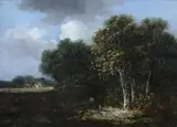 John Crome, Traveler and Dog on a Country Road, TRAVELER AND DOG ON A COUNTRY ROAD, oil on canvas