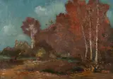 Pheasant Shoot by French School, Oil on board, sold Apr 2011