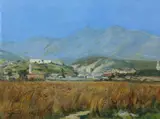 Hillside with Minarettes by Continental School, Oil on canvas, sold Apr 2011