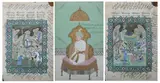 Anonymous, Untitled, FIGURES, three ink and color on paper miniatures - Larger: 13 1/2 in. x 9 in