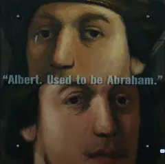 Ken Aptekar, Untitled, ALBERT USED TO BE ABRAHAM, oil on wood with bolts