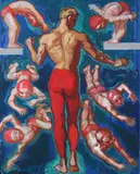Yekaterina Zernova, Kiddy Pool, Gouache and tempera on canvas