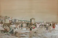 Beach Scene by Theodore Alexander Weber, Gouache, offered Apr 2011