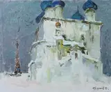 Russian School, Cathedral in Snow