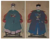 Anonymous, Ancestors Portraits, two ink and color on paper, Ancestors Portraits, two ink and color on paper