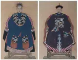 Anonymous, Ancestors Portraits, two ink and color on paper, Ancestors Portraits, two ink and color on paper