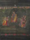 Anonymous, Figures under moon light, Figures under moon light, ink and color on cloth