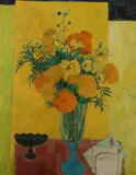 Frederick Arthur Jessup, Vase of Daisies and Chrysanthemums, Oil on canvas