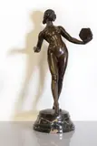 Karl Tuch, Karl Tuch (Austrian, 1882, an Art Deco bronze figure of a nude dancer