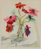 Richard Bawden, Untitled, Richard Bawden RWS NEAC RE (b.1936) Anemones aquatint in colours
