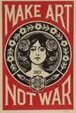 Shepard Fairey, Untitled, b.1970) 'MAKE ART NOT WAR' offset lithograph in colours