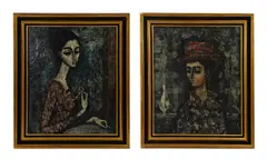 Untitled by Enrico Campagnola, oil on canvas 73 x 61cm (2), sold Jul 2023