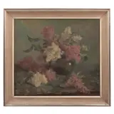 Naturaleza muerta con flores by Referido En Etiqueta Lagart White, Óleo sobre tela, offered Jun 2022