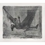 Alfredo Zalce, En la hamaca, 1946, Litografía 43 / 100
