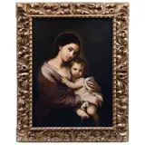 Guadalupe Carpio, A LA MANERA DE BARTOLOMÉ ESTEBAN MURILLO, Óleo sobre tela. Con etiqueta del Museo de San Carlos en la parte posterior
