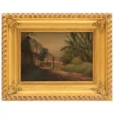 Townley Benson, PAISAJE CON MUJER AL FONDO, 1890, Óleo sobre tela