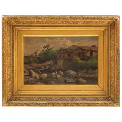PAISAJE CON LAVANDERAS by Townley Benson, 1894, Óleo sobre tela, offered May 2022