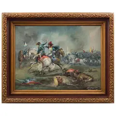 José Puente González, BATALLA NAPOLEÓNICA, Óleo sobre tela