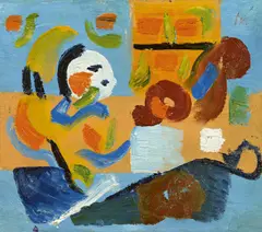Farbige Komposition by Ida Kerkovius, 1970, Öl auf Karton, sold Jun 2020