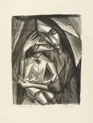 Emil Maetzel, Madonna, 1920, Lithografie auf Velin