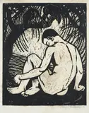 Dorothea Maetzel-Johannsen, Ohne Titel (männlicher Akt), 1914, Linolschnitt auf Japan