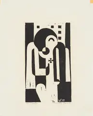Erich Müller-Kraus, Nie wieder, 1933, Holschnitt auf Japan
