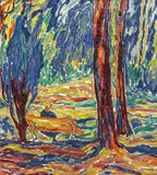 Walter Ophey, Parklandschaft mit Bank