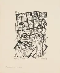 Werner Schramm, Begegnungen, 1922, Lithografie auf Papier