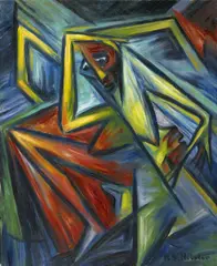 Hans Siebert von Heister, Ekstatische Figur (Flucht), 1919/1920, Öl auf Leinwand