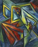 Hans Siebert von Heister, Ekstatische Figur (Flucht), 1919/1920, Öl auf Leinwand