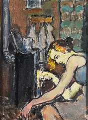 Robert Budzinski, Erika Stern (seine Muse), Um 1954, Öl auf Leinwand