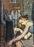 Robert Budzinski, Erika Stern (seine Muse), Um 1954, Öl auf Leinwand