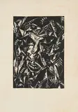 Adolf de Haer, Mit Fischen redend, 1920, Holzschnitt auf Velin