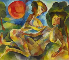 Curt Ehrhardt, "Love", 1919, Öl auf Hartfaser