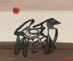 Jankel Adler, Kleines Niemandsland, 1943, Tempera und Öl auf Karton