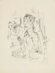 Otto Gleichmann, Bordellszene, 1924, Lithografie auf Bütten