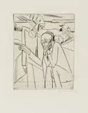 Erich Heckel, Der Versucher, 1914, Kaltnadelradierung auf Bütten
