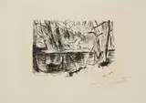 Lovis Corinth, Im Tiergarten (Aus: Ganymed-Mappe der Marées-Gesellschaft), 1920, Kaltnadelradierung auf Van Gelder Zonen Maschinenbütten (Wasserzeichen)
