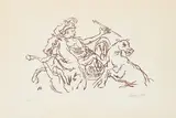 Oskar Kokoschka, Achills Sturtz, 1969, Farblithografie auf BFK RIVES (Wasserzeichen)