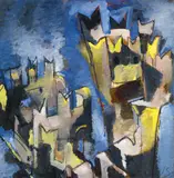 Werner Scholz, Sirmione, 1957, Öl auf Karton