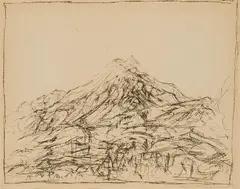 Alberto Giacometti, <br />Pizzo della Margna vu de la maison des Giacometti à Maloja, 1957, Lithografie auf Velin