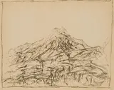 <br />Pizzo della Margna vu de la maison des Giacometti à Maloja by Alberto Giacometti, 1957, Lithografie auf Velin, sold Apr 2020
