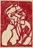 Männlicher Kopf by Christian Rohlfs, Um 1913, Schablone als Druckstock auf Büttenkarton, sold Jun 2020